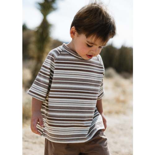 Baggy Tee- Striped- Brown – Fostered Collection