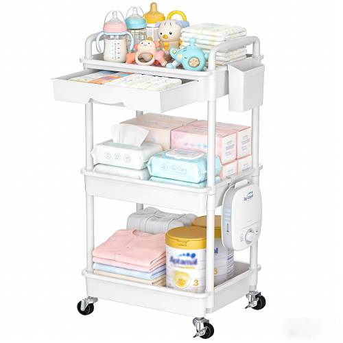 3/4-T Mobile Storage Cart for Nursery - Space-Saving Organizer on Wheels, Perfect Storage Solution for Easy Access And Convenience, Sturdy Design with Smooth Wheels, Ideal for And Room Decor - Colorful And Practical Furniture