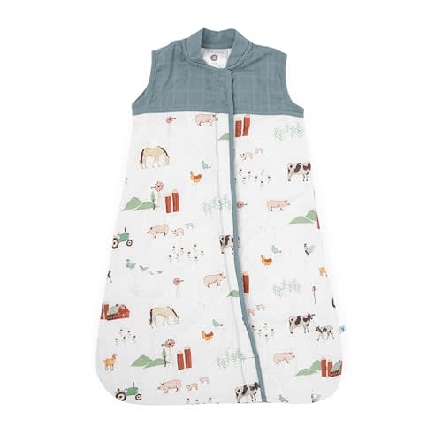 Little Unicorn 18-24 Month Quilted Sleep Sack 2.6 TOG | Soft & Breathable Muslin Cotton for safer sleep | 2 way zipper (Farmyard)