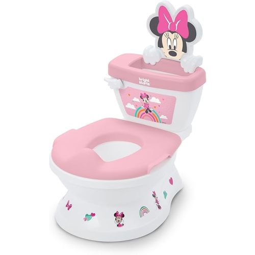 Bright Starts Disney Junior Minnie Mouse My Size Potty Training Toilet, Toddler Potty Chair with Flushing & Cheering Sounds, Removable Seat with Splash Guard & Handles, Ages 18+ Months, Up to 50 lbs