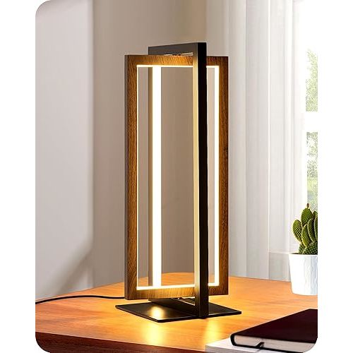 EDISHINE Modern LED Table Lamp, Stepless Dimmable Minimalist Bedside Lamp, MAX 750LM, 3 Color Temperature, Switch Control Nightstand Lamp for Living Room Bedroom, Angle Adjustable