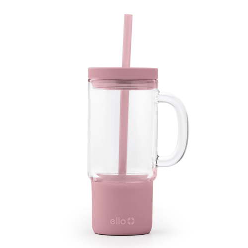 Ello Nova 18 oz Glass Mug, Mauve