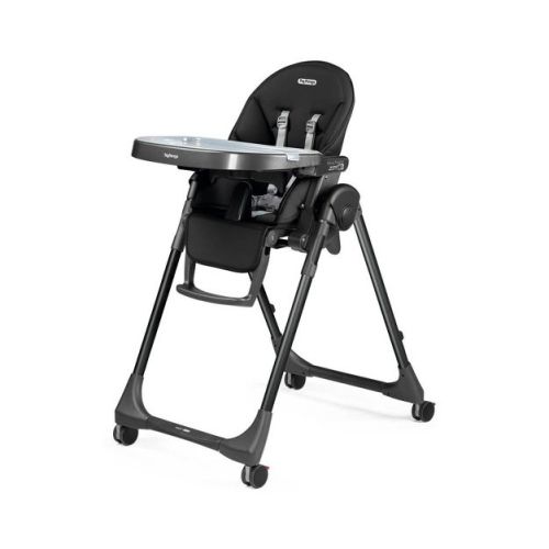 PEG Prima Pappa Zero 3 Standard High Chair - True Black: Adjustable Height, BPA-Free, Converts to Youth Seat, Machine Washable
