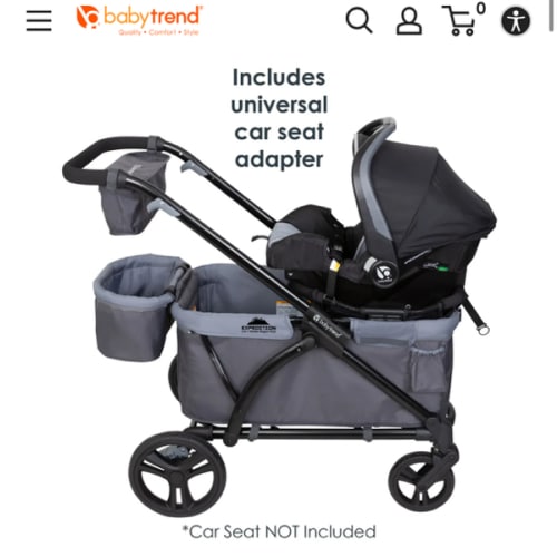 Baby Trend Expedition 2-in-1 Stroller Wagon PLUS | Double Stroller With Universal Infant Car Seat Adapter