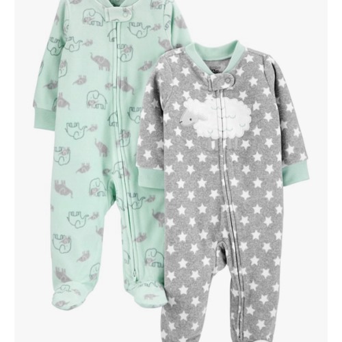 Simple Joys by Carter's Unisex Baby 2-pack Neutral Fleece Footed Sleep and Play