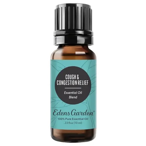 Edens Garden Cough & Congestion Relief Essential Oil Blend- 100% Pure Premium Grade, Undiluted, Natural, Therapeutic, Aromatherapy, The Best for Diffusing, Skin, Humidifiers, Candle 10 ml (.33 fl oz)
