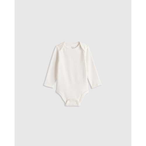 100% Organic Cotton Long Sleeve Bodysuit - Baby in White
