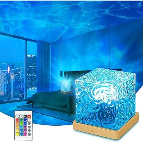 Ocean Wave Projector Light with Remote, 16 Color Ambient Lighting for Room