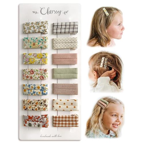 Floral Hair Clips for Girls, 28Pcs Fully Lined Alligator Clips for Fine Hair, Handmade Hair Accessories and Barrettes for Baby Toddler Kid School Girls