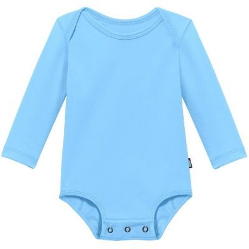 City Threads Swim UPF 50+ Rashguard Lap Bodysuit for Boys and Girls - USA-Made, Bright Light Blue, 3-6 months