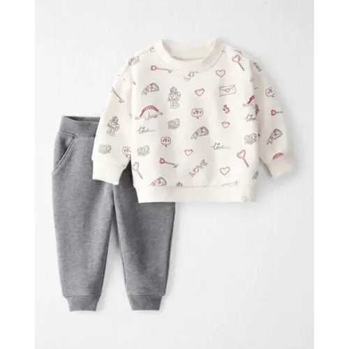 Baby 2-Piece Organic Cotton Set in Little Loves Print  - Little Planet | Carter's