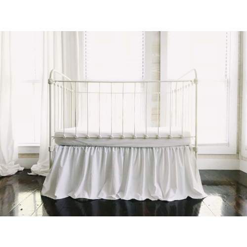 White Farmhouse Cotton Crib Skirt | High Cotton Textile
