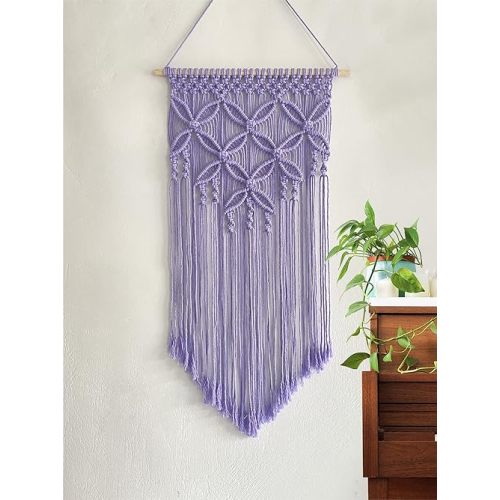 Handmade Cotton Home Decor Macrame Wall Hanging Purple