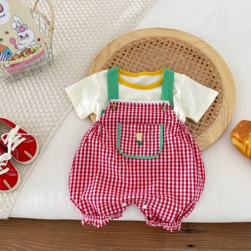 CHERRY Baby 2-Piece Red Plaid Set