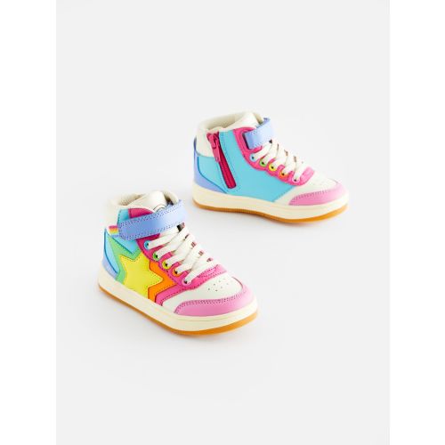 Little Bird by Jools Oliver Multi Pastel Star Hi-Top Trainers