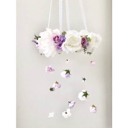 Flower Nursery Mobile for Baby Girl | Floral Crib Mobile | Boho Baby Mobile | Nursery Decor | Baby Shower Gift