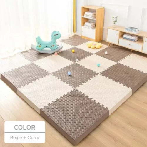 Yorehome Baby Play Mat Eva Foam Thick Non-Toxic 16pcs 30x30cm Interlocking Tiles for Nursery Playroom Floor