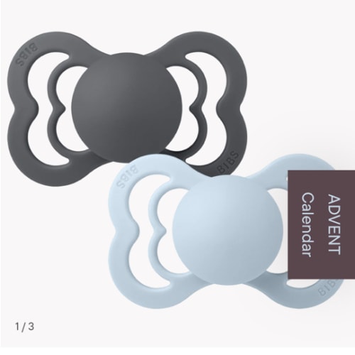 Supreme Pacifiers 2 Pack - Iron/Baby Blue – Bibsworld store US