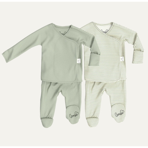 Baby Bundle Footie - Avocado + Mint Twist – Bonsie Skin to Skin Babywear