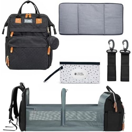 Baby Diaper Bag Backpack with Changing Station, Large Capacity, USB Port, Pacifier Case, Mosquito Net & Wipes Bag Stylish Travel Bag for Boys, Girls, Moms & Dads, Shower Gift