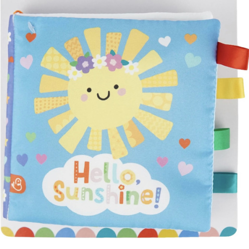 Hello, Sunshine! Crinkle Cloth Baby Book with Ribbon Tags