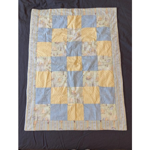 Vintage Handmade Baby Winnie the Pooh Patchwork Quilt Country Cottage