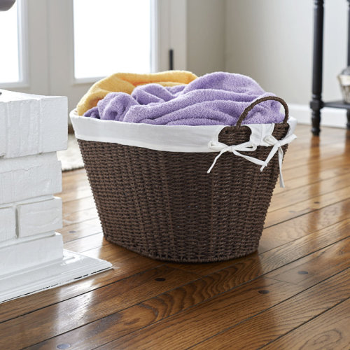 Household Essentials PaperRopeWovenOvalLaundryBasketBrown & Reviews | Wayfair