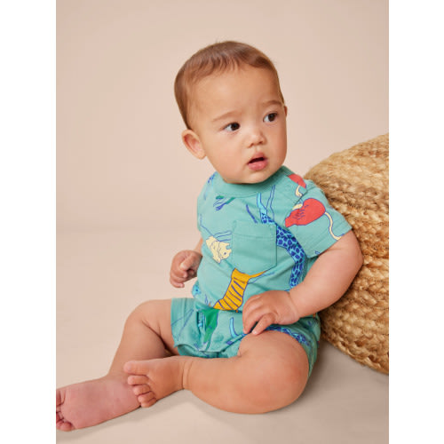 Pocket Shortie Baby Romper | Tea Collection