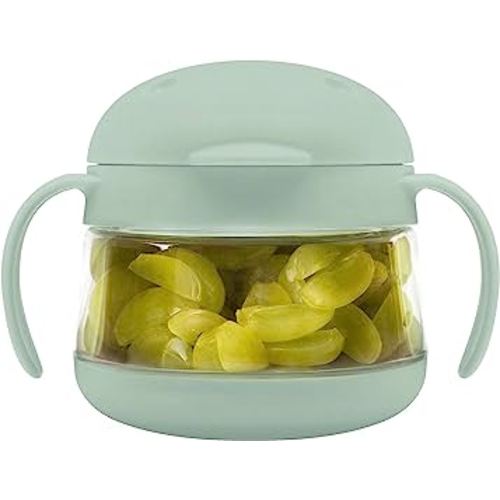 Ubbi Tweat No Spill Snack Container for Kids, BPA-Free Tritan, Toddler Snack Container, Sage