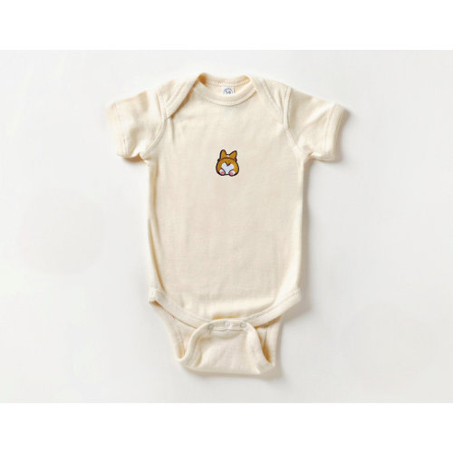 Corgi Butt Embroidered Patch Baby infant bodysuit, baby boy, girl, unisex clothing, baby shower, pregnancy gift
