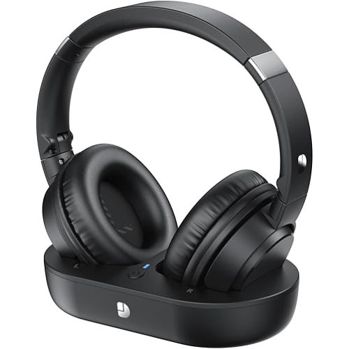 Wireless Headphones for TV, TV Headphones Wireless for Seniors, Versatile Charging Dock with Transmitter, Instant Audio Sync, 65-Hour Battery Life, Ideal Gift for Parents & Seniors