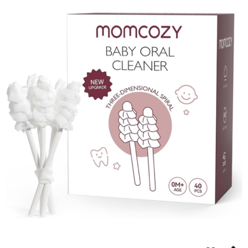 Momcozy Baby Tongue Cleaner Gauze, Baby Toothbrush Disposable Oral Cleaner, Toddler Tooth Brush for Tooth Mouth Gum Clean, Infant Toothbrush Oral Cleaning Stick, Baby Oral Cleaner Newborn, 40 Count