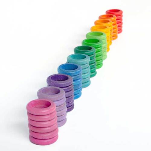Grapat 72 Wooden Rings in 12 Colors: The Wooden Wagon