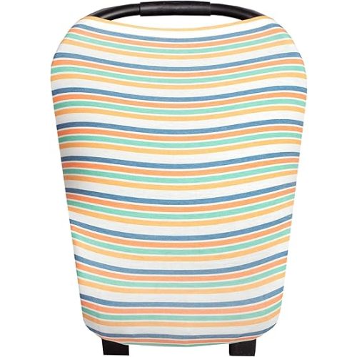 Baby Car Seat Cover Canopy and Nursing Cover Multi-Use Stretchy 5 in 1 Gift Retro by Copper Pearl