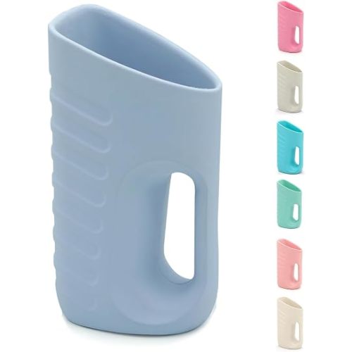 Babylush Baby Bath Rinse Cup & Rinser – 1000ml Soft EVA, 0.3lb Lightweight, BPA-Free Bath Water Pourer, Baby Bath Pitcher, Shower Cup for Kids (Light Blue)