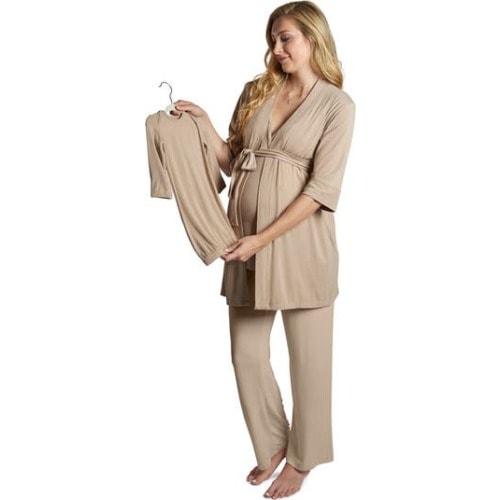 Analise During & After 5-Piece Maternity/Nursing Sleep Set for Mom & Baby, Large