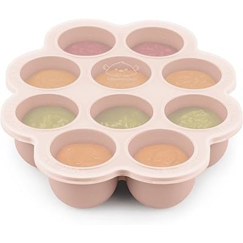 KeaBabies Silicone Food Freezer Trays with Lid, 2oz x 10 Pods Baby Food Storage Containers, Easy Puree Meal Prep, Breast Milk Silicone Freezer Molds, Dishwasher,Microwave Safe,BPA-Free Tray(Dusk)