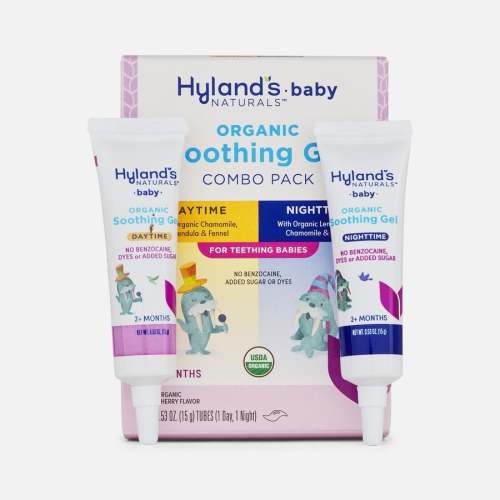 Hyland's Baby Organic Soothing Gel Day & Night Combo Pack, Cherry, Two 0.53 oz. Tubes