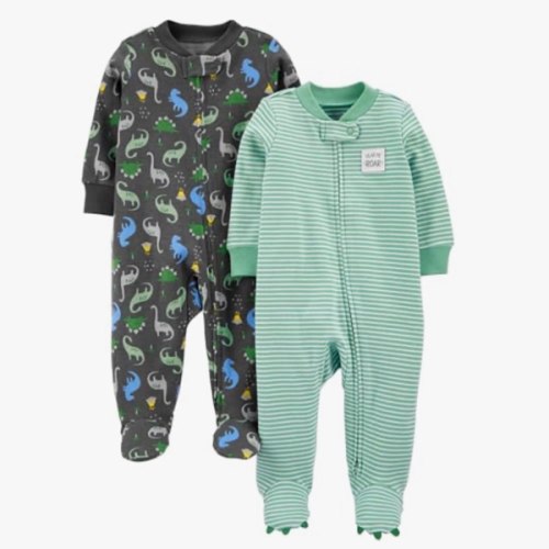 Simple Joys by Carter's baby-boys 2-way Zip Thermal Footed Sleep and Play, Pack of 2
