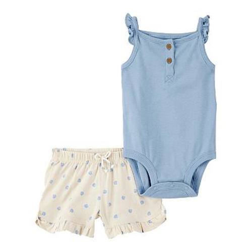 Baby Girl Carter's 2-Piece Tank Bodysuit & Shell Print Pull-On Short Set