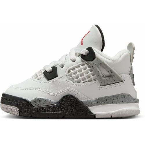 Air Jordan 4 Retro White Cement Infant Toddler Lifestyle Shoes (Black/Grey/Red/White) Size 7