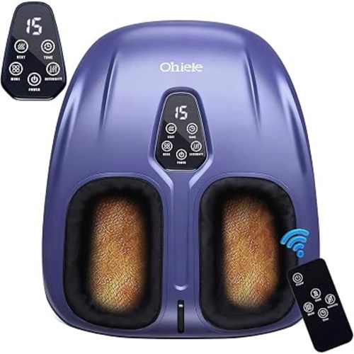 Foot Massager with Heat,Shiatsu Deep Kneading Massager for Plantar Fasciitis, Foot Massage Machine with Multi Massage Modes & Remote Control for Pain Relief (Purple)