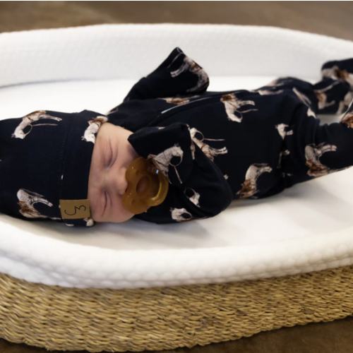 Navy Ranch Horse Folding Feet Jammies – Cowkid Clothing Company