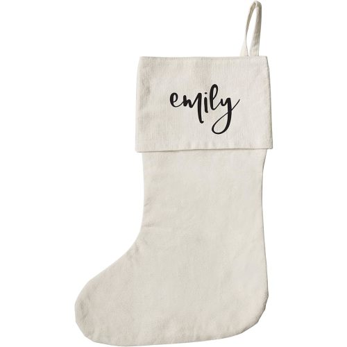 The Cotton & Canvas Co. Personalized Name Christmas Stocking for Presents, Gift Bag, and Holiday Decorations