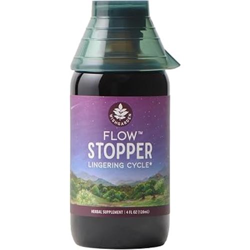 WishGarden Herbs Flow Stopper Lingering Cycle (Wombstringe) - Plant-Based Herbal Formula w/Shepherd's Purse & Witch Hazel, Moderates Breatkthrough Bleeding, Blood Flow & Spotting Between Cycles, 4oz