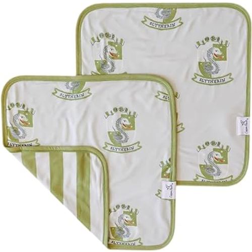 Copper Pearl 3-Layer Knit Security Blanket Set Sized 16" x 16" 2-Pack Slytherin