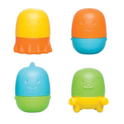 Ubbi Interchangeable Mold Free Bath Toys for Toddlers and Baby 4 pack