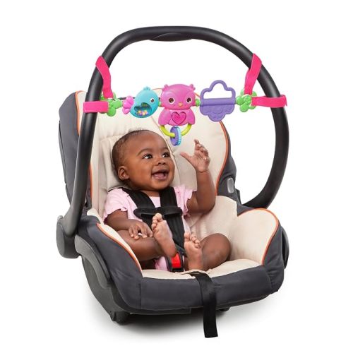 Bright Starts Take Along Musical Carrier Baby Activity Toy Bar, Hanging Car Seat Toy, 4 Fun Melodies, Fine Motor Skill Development Ages Newborn +, Multi-Color