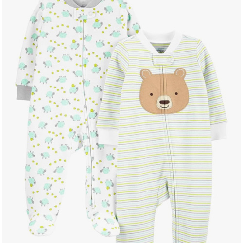 Simple Joys by Carter's Baby Neutral 2-Pack Cotton Footed Sleep and Play