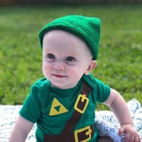 READY TO SHIP Great Halloween Costume or Cosplay birthday or shower gift bodysuit Inspired by Legend of Zelda, Link sewn cotton applique